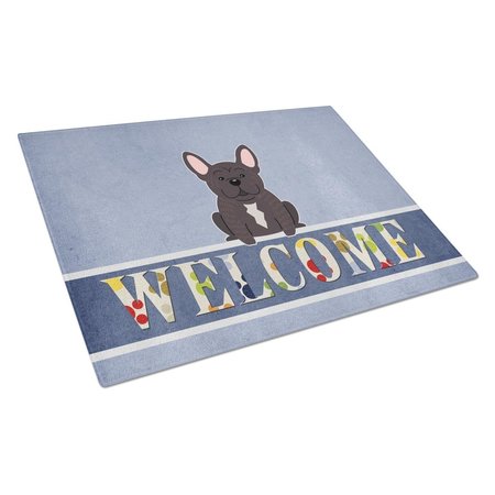 CAROLINES TREASURES French Bulldog Brindle Welcome Glass Cutting Board Large BB5590LCB